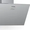 A close-up view of a silver range hood with control buttons and the brand name visible. Produktbild-Vorschau