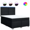 A black boxspring bed with a white mattress and a headboard with integrated LED lighting. Náhled obrázku produktu