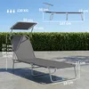Outsunny Sonnenliege Gartenliege Relaxliege Dreibeinliege Produktbild-Vorschau 3
