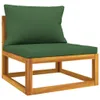 Möbel 4-tlg. Garten-Lounge-Set mit Grünen Kissen Massivholz Produktbild-Vorschau 4
