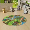 Kinder Spiel Straßen Teppich Dino Welt Grün Rund, Größe:400 Produktbild-Vorschau 1