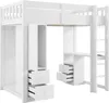 Lit mezzanine 90 x 200 cm avec 4 tiroirs, armoire de Voir les images du produit 9