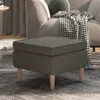 vidaXL Hocker mit Holzbeinen Dunkelgrau Stoff Produktbild-Vorschau 8