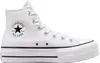 A white Converse Chuck Taylor All Star high-top sneaker with a platform sole. Voir les images du produit
