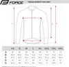 A diagram showing how to measure a jacket, with a table of sizes and corresponding measurements. Produktbild-Vorschau