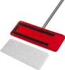 A red mop head with black velcro strips and a separate gray mop pad are shown on a white background. A silver handle is attached to the mop head. Anteprima dell’immagine prodotto