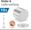 ECENCE Neodym Magnete 10 Stk. - Runde Supermagnete - Extrem Produktbild-Vorschau 4