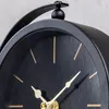 Tischuhr H20cm Schwarz Gold Metall Vintage Retro Metalluhr Produktbild-Vorschau 5