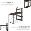 Bureau informatique HERSHEY 122x61x120cm - Bois foncé Voir les images du produit 3