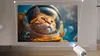 A projector is projecting an image of a cat in a spacesuit onto a wall in a room. Produktbild-Vorschau