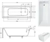 Badewanne MODERN 120X70 mit Füßen , mit Siphon (ohne Produktbild-Vorschau 2