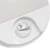 A close-up view of the sensor and control dials on a white LED wall light. Produktbild-Vorschau