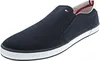 A single navy blue slip-on sneaker is shown against a white background. Náhled obrázku produktu