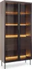 Vitrine LUMI 92 cm Eiche Dunin Riffelglas LED Schwarz Produktbild-Vorschau 1