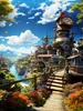 CALVENDO Puzzle Anime Manga Landschaft | 1000 Teile Produktbild-Vorschau 3