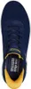 Top-down view of a navy blue sneaker with yellow accents. Náhled obrázku produktu
