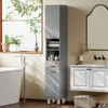 kleankin Badezimmerschrank, Hochschrank mit Verstellbar Produktbild-Vorschau 2