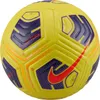 A close-up studio shot of a yellow soccer ball with purple and red accents. Podgląd zdjęcia produktu