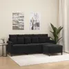 3-Sitzer-Sofa mit Hocker Schwarz 180 cm Samt Produktbild-Vorschau 2