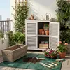 Relaxdays Pflanztisch mit Unterschrank, Holz, Eisen Produktbild-Vorschau 3