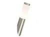 A modern outdoor lamp with a brushed metal base and a frosted glass top. Anteprima dell’immagine prodotto