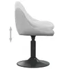 A side view of a light gray velvet chair with a black adjustable base. Produktbild-Vorschau