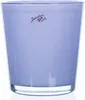 A lavender-colored glass orchid pot with a brand logo on it, set against a white background. Produktbild-Vorschau