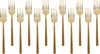 Kuchengabeln aus Edelstahl – 15 cm – Gold – 12er-Pack Produktbild-Vorschau 1