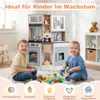 COSTWAY Kinderküche, Holz Spielküche mit 10 TLG. Zubehör, Produktbild-Vorschau 2