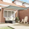 vidaXL Ausziehbare Markise Grün und Weiß 350 x 250 cm Produktbild-Vorschau 3