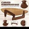 Vrygle Table Basse Ronde en Verre avec Pieds en Bois – Voir les images du produit 4