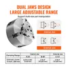A product image showing a metal chuck with diagrams and text explaining its features and specifications. Podgląd zdjęcia produktu