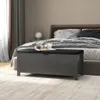 vidaXL Sitzbank mit Stauraum und Kissen Grau 105x40x45cm Produktbild-Vorschau 2