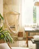 BELIANI Hängesessel Beige aus Buchenholz und Baumwolle Produktbild-Vorschau 5