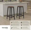 Two bar stools are shown in a kitchen setting, with informational text and a logo at the bottom. Náhled obrázku produktu