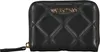 A black quilted wallet with a gold zipper and a gold Valentino logo. Náhled obrázku produktu