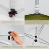 A collage of four close-up images showing different features of a pavilion, including its frame, anchoring system, and assembly mechanism. Produktbild-Vorschau
