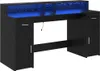 vidaXL Bureau Chêne noir 160 x 55 x 91 cm Bois composite Voir les images du produit 1