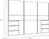 A line drawing diagram of a wardrobe with dimensions indicated. Produktbild-Vorschau
