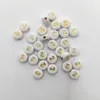 Perles pour lettres, 30 pièces, 4x7 mm, or avec blanc, Voir les images du produit 3