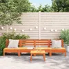 vidaXL Gartensofas ohne Armlehnen 4 Stk. Wachsbraun Produktbild-Vorschau 3