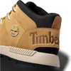 Close-up of the heel and side of a tan Timberland boot. Produktbild-Vorschau