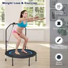 KOMFOTTEU 2-in-1 Fitness Trampolin, Ø 101 cm Produktbild-Vorschau 3