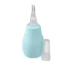 A light blue baby nasal aspirator with a clear cap next to it, isolated on a white background. Produktbild-Vorschau