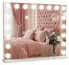 Hollywoodské kosmetické zrcadlo bílé stojací 58x48 cm s LED Náhled obrázku produktu 6