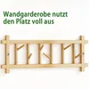 Garderobenständer, Wandhaken, Holz Wandgarderobe, Produktbild-Vorschau 4
