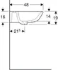 Waschtisch RENOVA mit Hahnloch, mit Überlauf 600 x 480 mm Produktbild-Vorschau 16