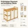 Wäschekorb 4 Fächer 150 L mit Bambusablage, Wäschesammler Produktbild-Vorschau 6