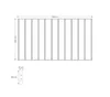 A diagram of a retractable clothes drying rack with dimensions indicated. Produktbild-Vorschau