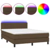 vidaXL Boxspringbett mit Matratze & LED Dunkelbraun 140x190 Produktbild-Vorschau 3